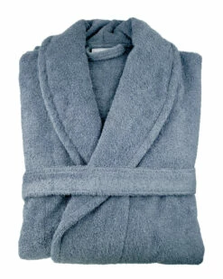 Melange 100% Turkish Cotton Bathrobe Slate Blue Home Robes & Slippers