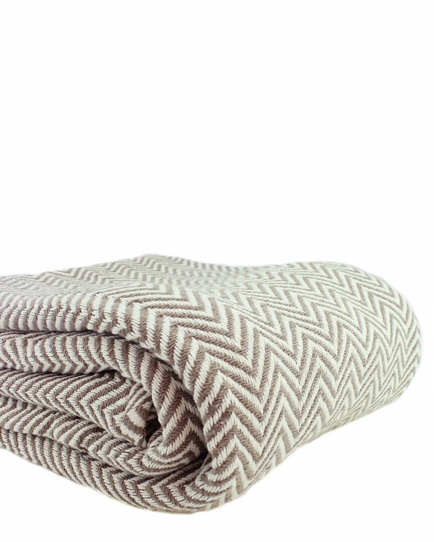 Melange Herringbone Blanket Home Blankets & Throws Taupe