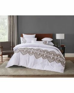 Melange Home Padma Embroidery Cotton Duvet Set Duvet Inserts & Duvets
