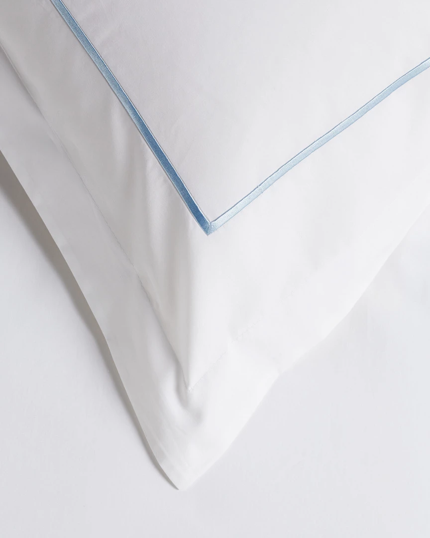 Melange 300TC Percale Single Embroidered Stripe Duvet Set Home Duvet Inserts & Duvets - Image 2