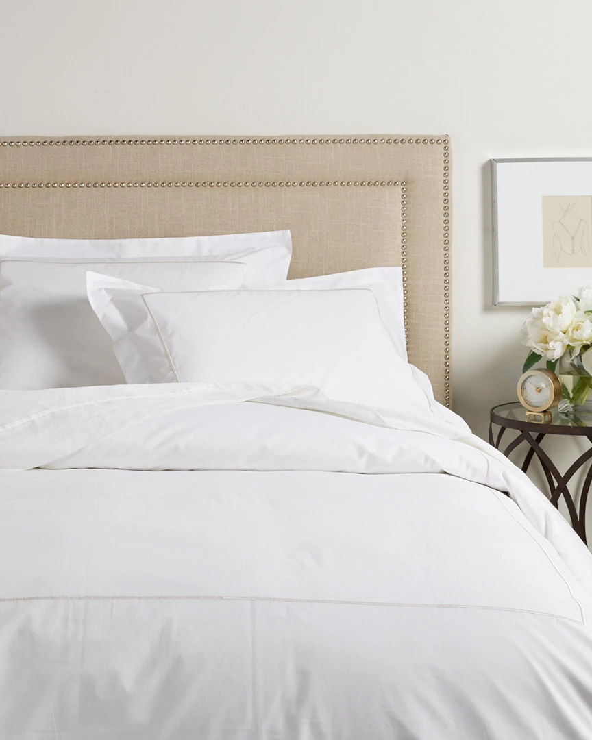 Melange 300TC Percale Single Embroidered Stripe Duvet Set Home Duvet Inserts & Duvets