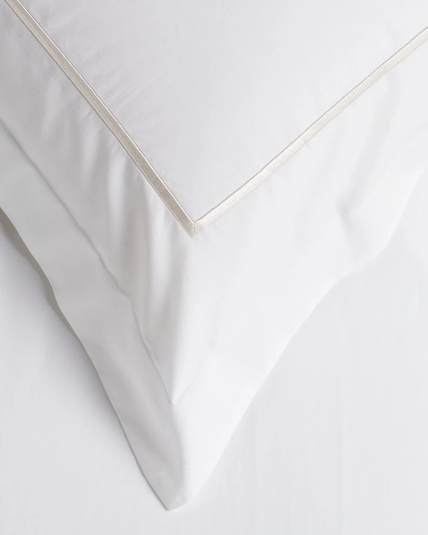 Melange 300TC Percale Single Embroidered Stripe Duvet Set Home Duvet Inserts & Duvets - Image 2