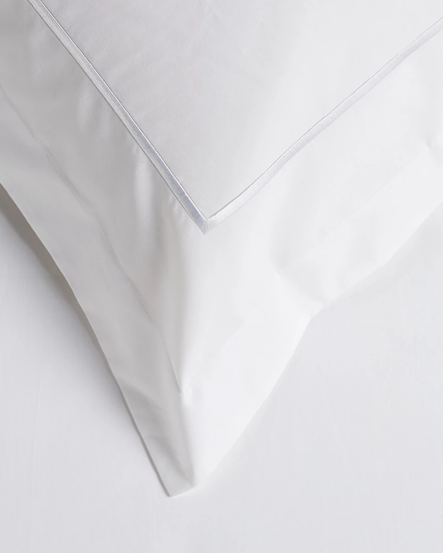 Melange 300TC Percale Single Embroidered Stripe Duvet Set Home Duvet Inserts & Duvets - Image 2