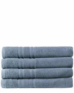 Melange 100% Turkish Cotton 4pc Bath Towel Set Home Bath Towels