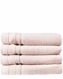 Melange 100% Turkish Cotton 4pc Wash Towel Set Home Bath Towels