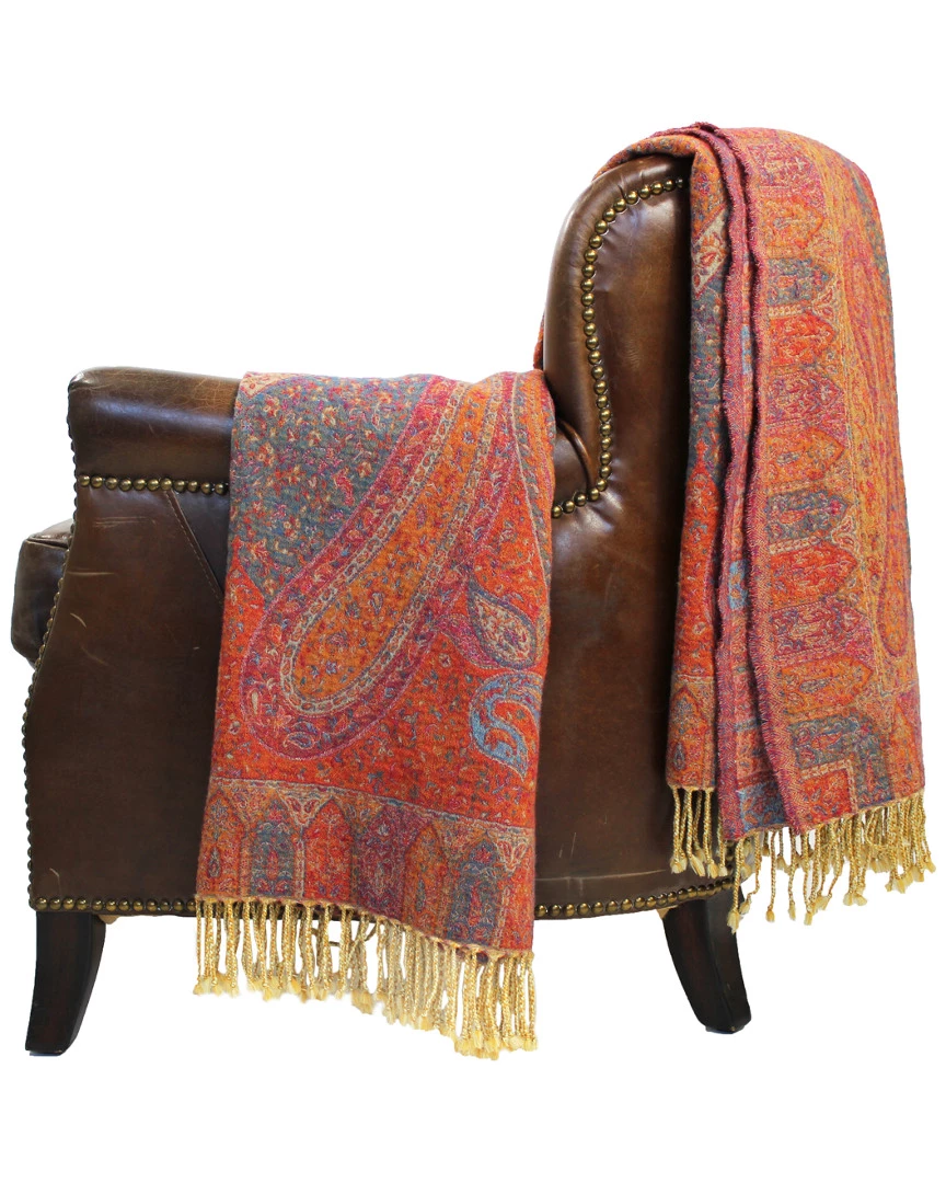Melange Marrakesh Paisley Wool Jacquard Throw Home Blankets & Throws