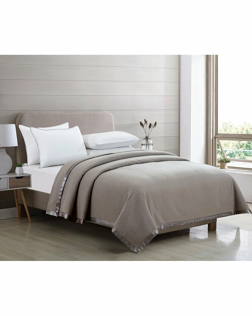 Melange Home 100% Merino Wool Blanket With Satin Border Blankets & Throws