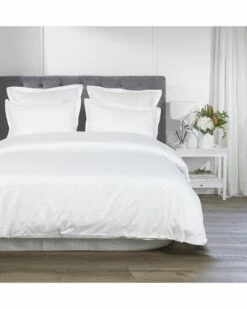 Melange Home T600 Scallop Embroidered Duvet Set Duvet Inserts & Duvets White