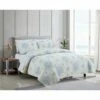 Melange Home Toile Reversible Cotton Quilt Set Comforters & Quilts Blue