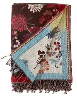 Melange Home Flower Bouquet Wool Blend Throw Blankets & Throws