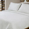 Melange Diamond Square Stitch Cotton Shell Quilt Set Home Comforters & Quilts