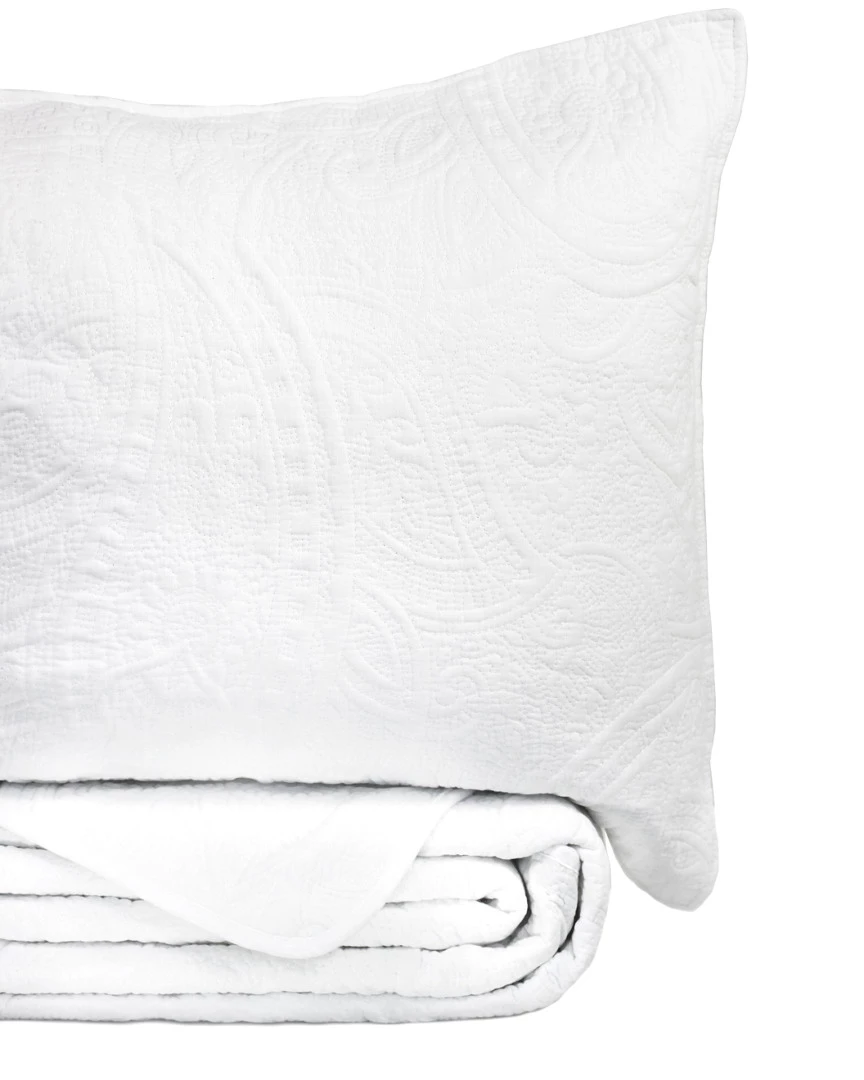 Melange Pretty Paisley Stitch Cotton Shell Quilt Set Home Comforters & Quilts - Image 2