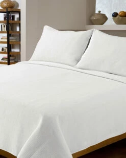 Melange Knob Hill Stitch Cotton Shell Quilt Set Home Comforters & Quilts