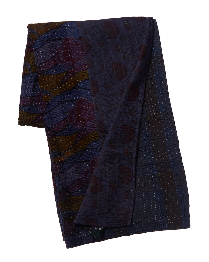 Melange Overdyed Kantha Throw Home Blankets & Throws