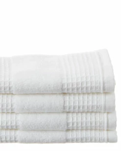 Melange Waffle Turkish Cotton Terry Wash Towel 4pc Set Home Bath Towels
