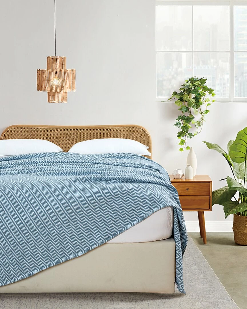 Melange Home Herringbone Cotton Blanket Blankets & Throws - Image 2