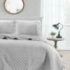 Melange Home Stonewash Diamond Ruffles Quilt Set Comforters & Quilts
