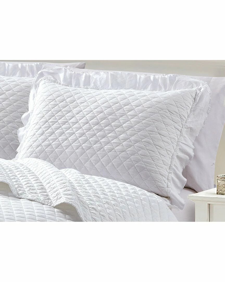 Melange Home Stonewash Diamond Ruffles Quilt Set Comforters & Quilts - Image 3