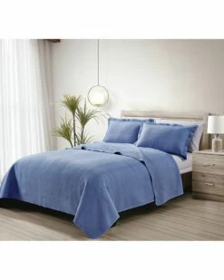 Melange Home Stonewash Micro Vermechelli Quilt Set Comforters & Quilts