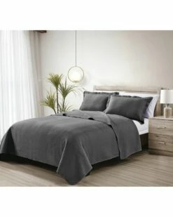 Melange Home Stonewash Micro Vermechelli Quilt Set Comforters & Quilts