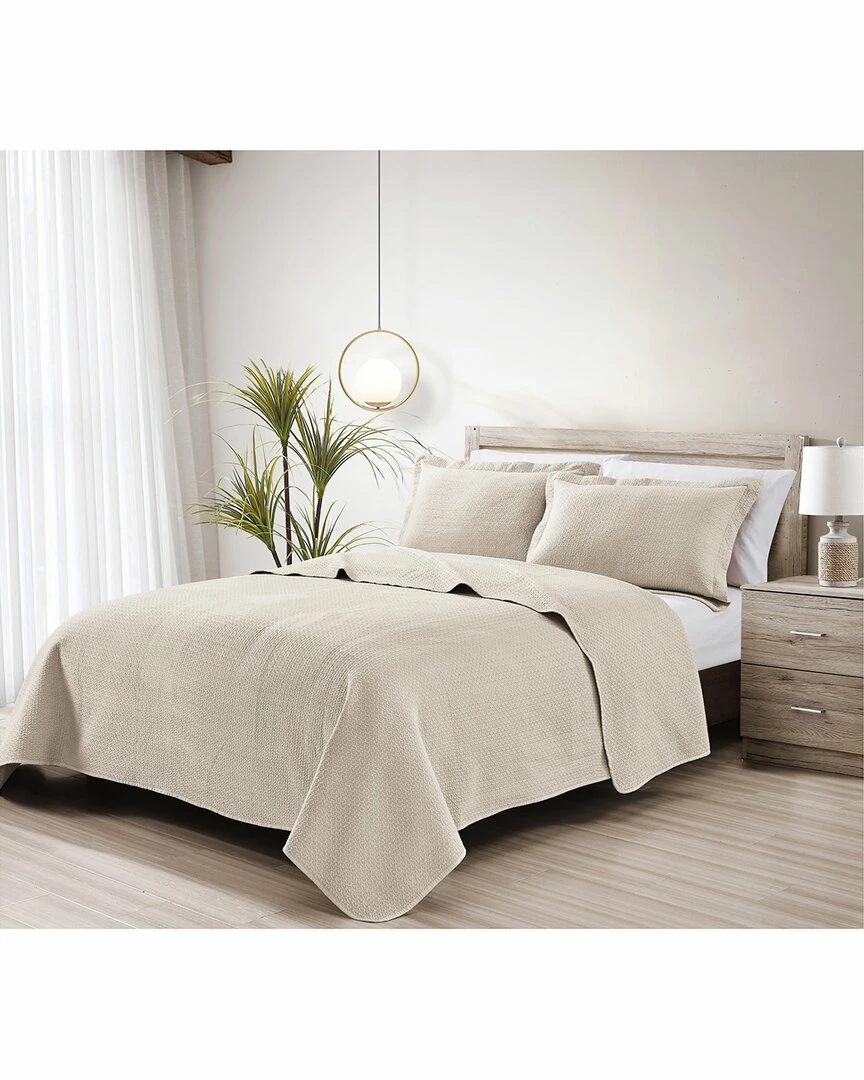 Melange Home Stonewash Micro Vermechelli Quilt Set Comforters & Quilts