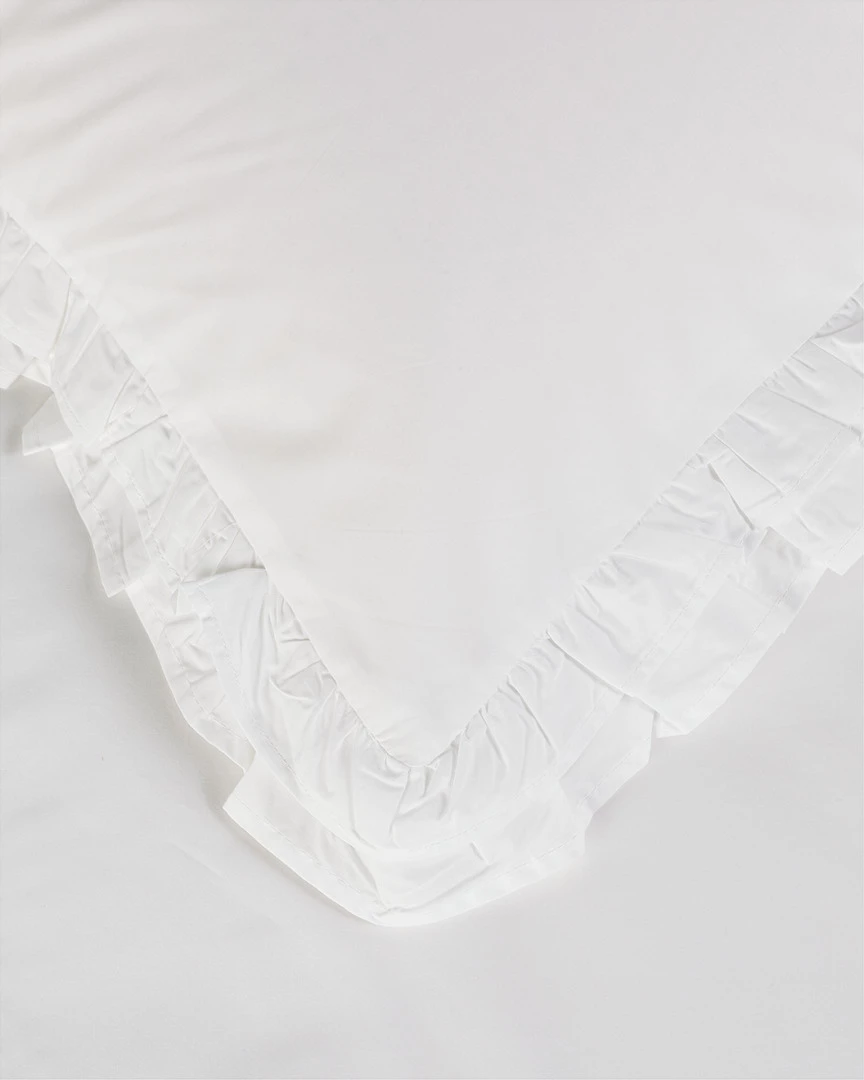 Melange Cotton Percale Double Ruffle Duvet Set Home Duvet Inserts & Duvets - Image 2