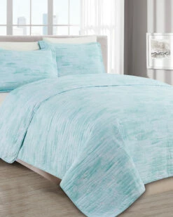 Melange Barbarian Sleepy Texture Quilt Set Turquoise Home Comforters & Quilts