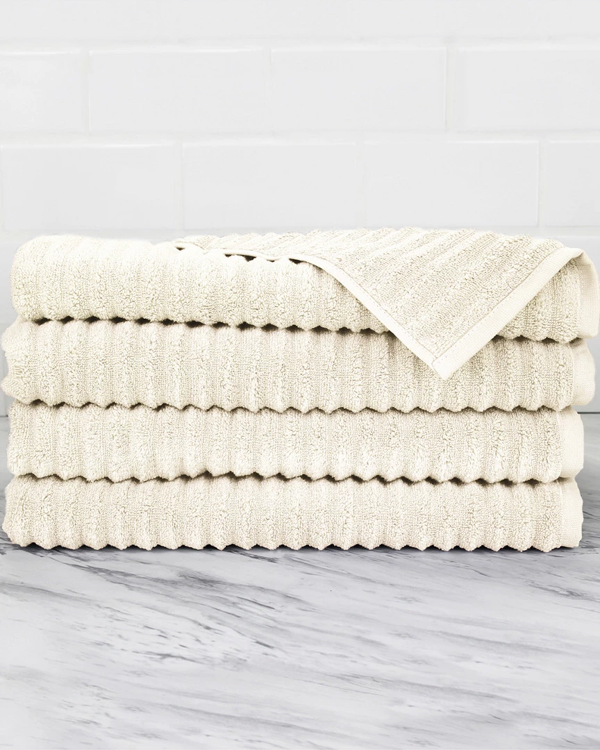 Melange Zero Turkish Cotton Twist Hand Towel 4pc Set Home Bath Towels