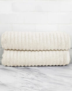 Melange Zero Turkish Cotton Twist Bath Towel 2pc Set Home Bath Towels
