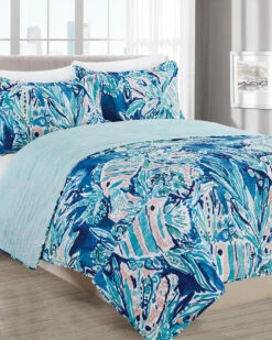 Melange Barbarian Here Fishie Quilt Set Home Comforters & Quilts