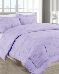 Melange Barbarian Sleepy Texture 3pc Comforter Set Lilac Home Comforters & Quilts
