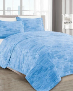 Melange Barbarian Sleepy Texture Quilt Set Blue Home Comforters & Quilts