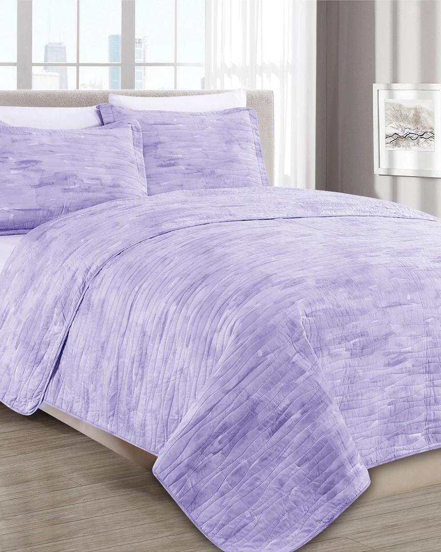 Melange Barbarian Sleepy Texture Quilt Set Lilac Home Comforters & Quilts