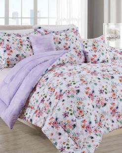 Melange Barbarian Wild Love Lilac 5pc Comforter Set Home Duvet Inserts & Duvets