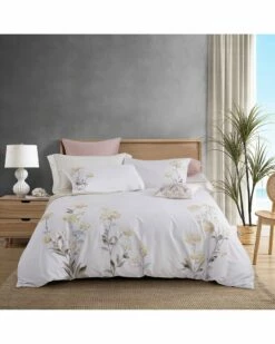Melange Home Hydrangea Embroidery 3pc Duvet Set Duvet Inserts & Duvets