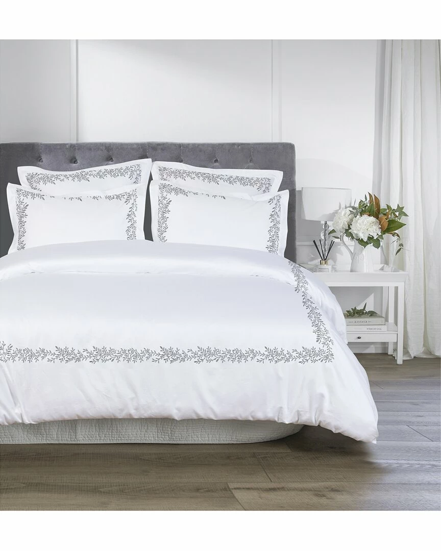 Melange Home Floral Vine Embroidery 3pc Duvet Set Duvet Inserts & Duvets