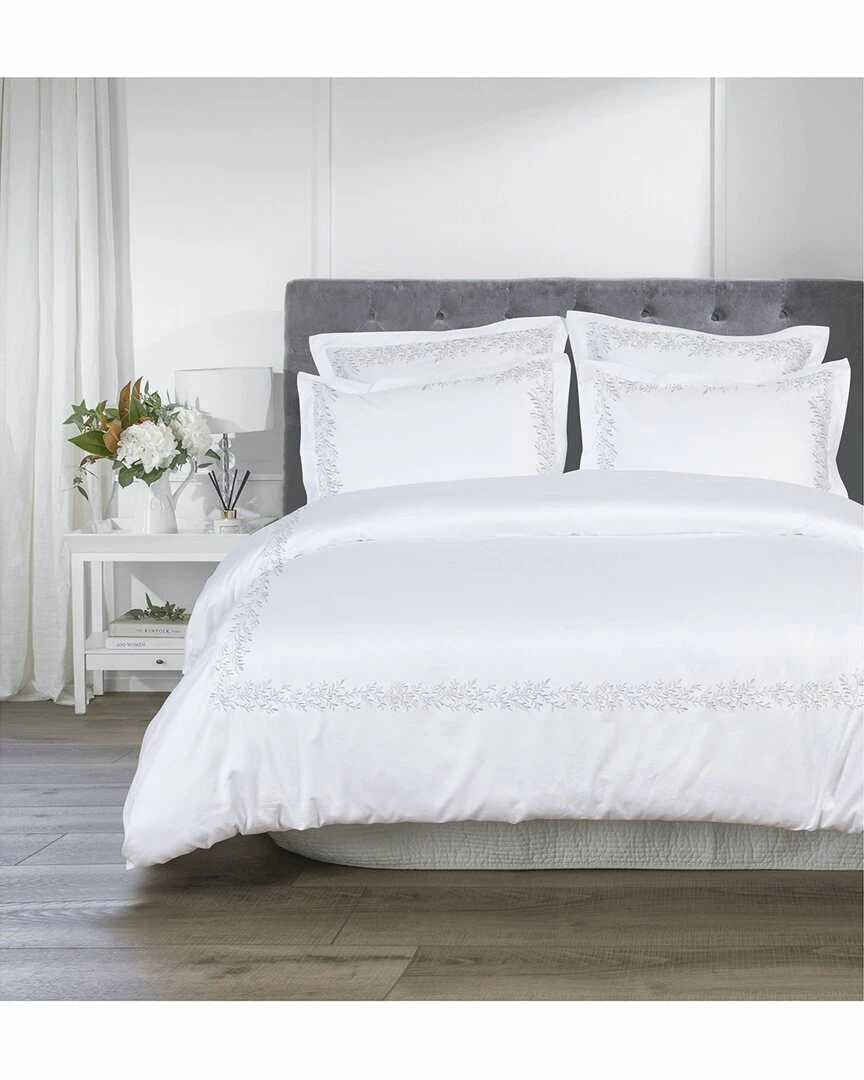 Melange Home Floral Vine Embroidery 3pc Duvet Set Duvet Inserts & Duvets