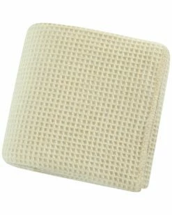 Melange Home Wool Waffle Weave Blanket Blankets & Throws Light Grey