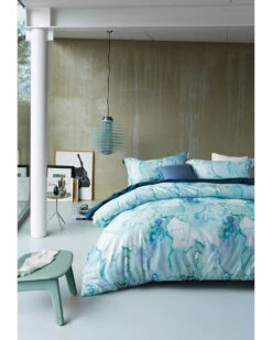 Melange Blue Marble Duvet Home Duvet Inserts & Duvets