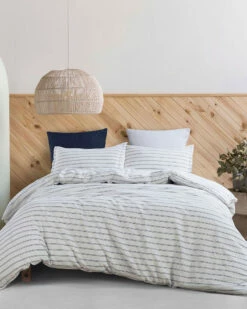 Melange Linen Cotton Stripe Duvet Home Duvet Inserts & Duvets