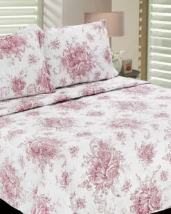 Melange Toile Cotton Quilt Set Home Comforters & Quilts