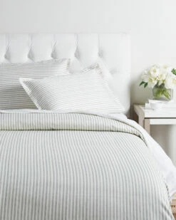 Melange Bamboo Stripe Duvet Set Home Duvet Inserts & Duvets