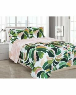 Melange Barbarian Junglicious Monsteras Quilt Set Home Comforters & Quilts