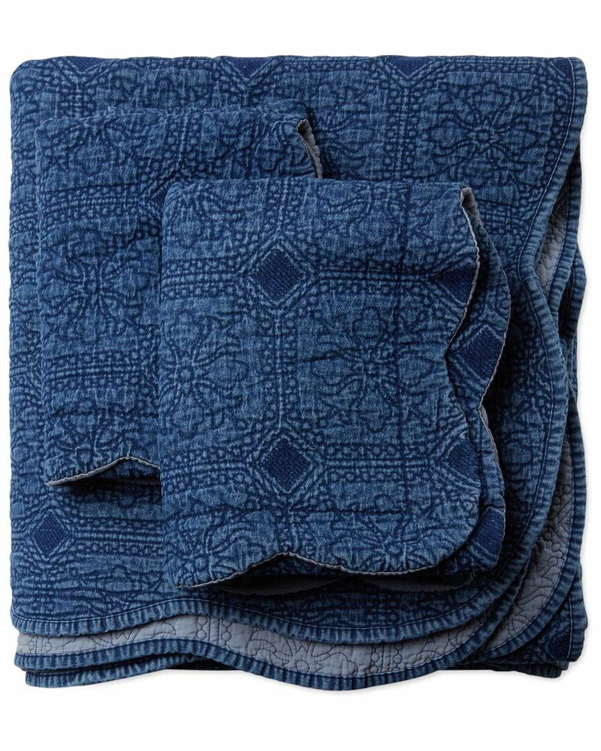 Melange Denim Diamond Quilt Set Home Comforters & Quilts - Image 2