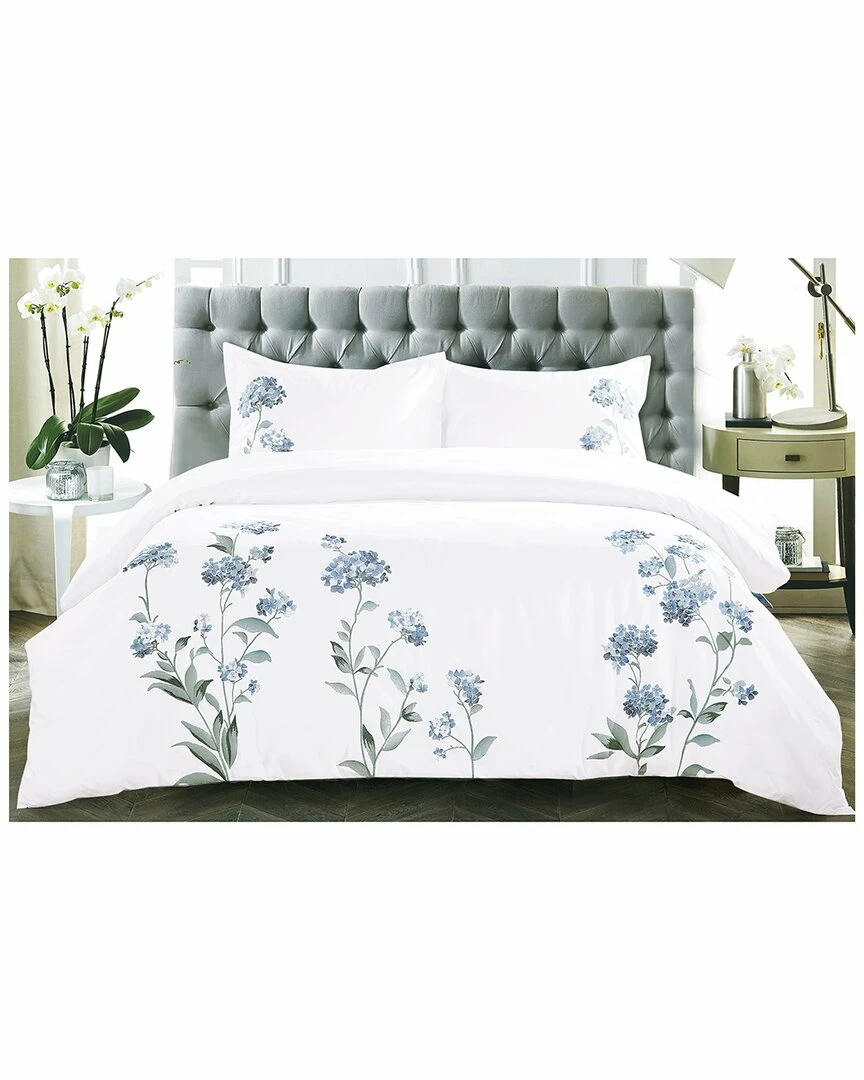 Melange Hydrangea Embroidered Duvet Set Home Duvet Inserts & Duvets