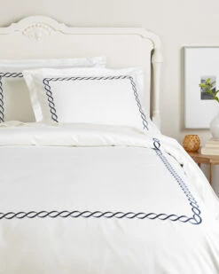 Melange Home Rope Embroidered 600TC Cotton Duvet Set Duvet Inserts & Duvets