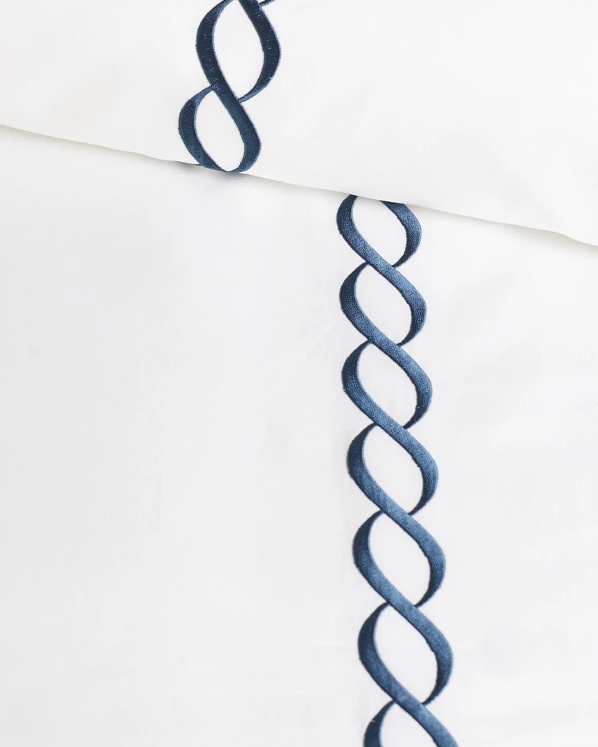 Melange Home Rope Embroidered 600TC Cotton Duvet Set Duvet Inserts & Duvets - Image 2