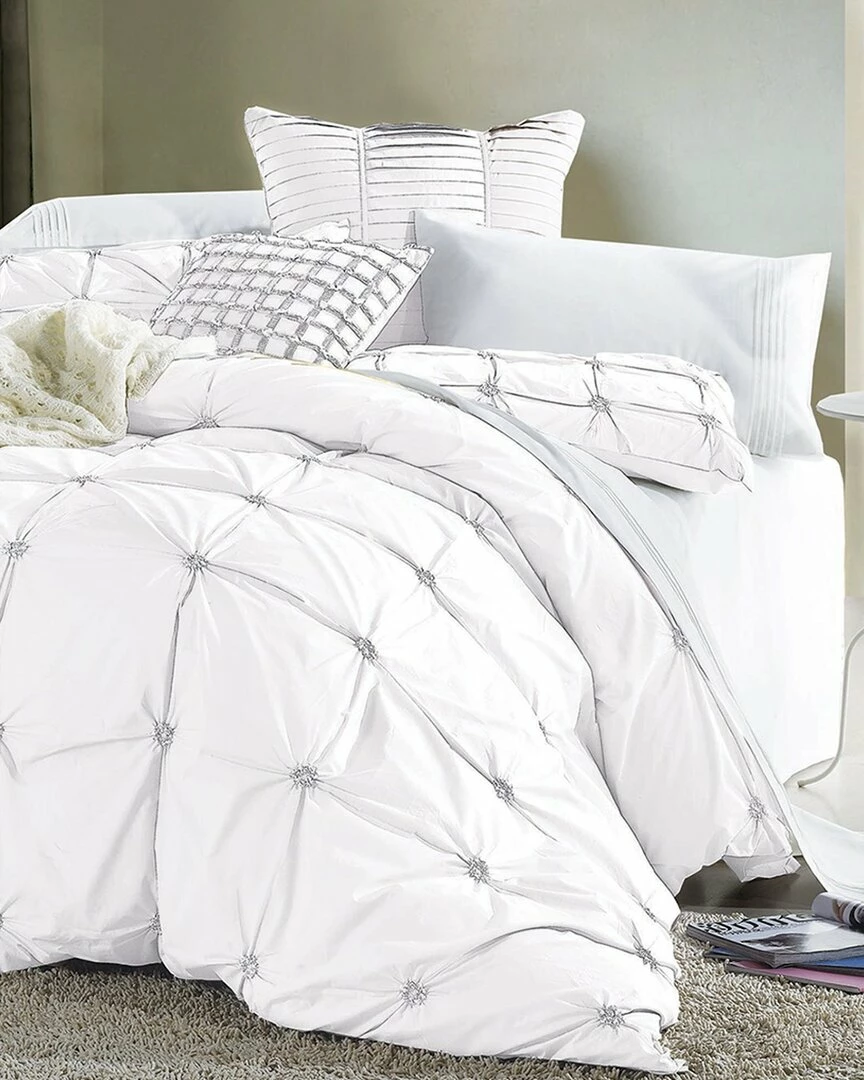 Melange Home Epoque Embroidery Duvet Set - White Duvet Inserts & Duvets