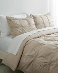 Melange Home Epoque Embroidery Duvet Set - Taupe Duvet Inserts & Duvets