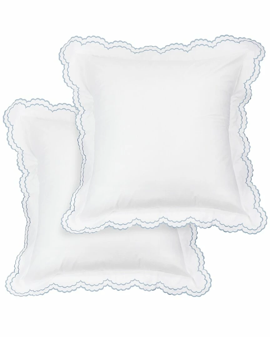 Melange Home Double Scalloped Embroidered Sham Pair Pillowcases & Shams